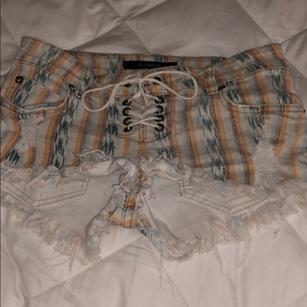 Billabong Lace up Cutoff Shorts